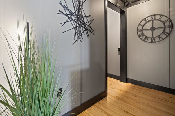Elevator, Interior, Wood Texture Flooring