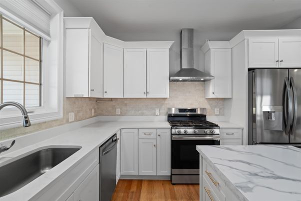 Interior, Kitchen, Stainless Steel Appliances, Wood Texture Flooring
