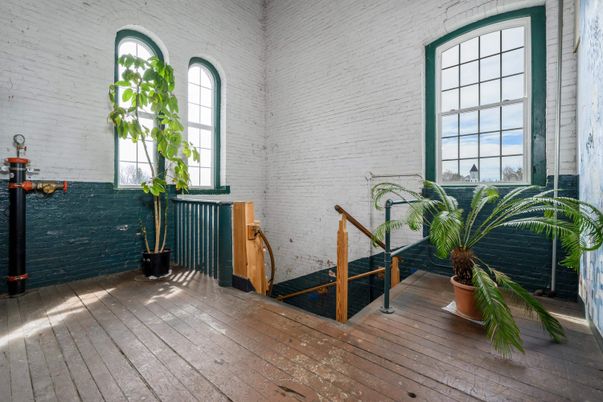 Interior, Stone Walls, Wood Texture Flooring