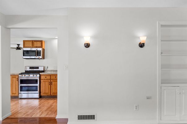 Interior, Kitchen, Stainless Steel Appliances, Wood Texture Flooring