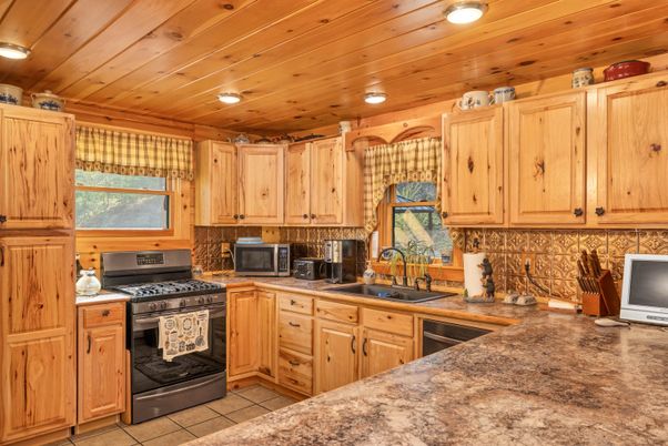 Interior, Kitchen, Recessed Lighting, Wooden Ceilings