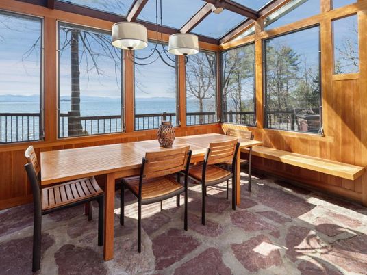 Dining room, Glass Ceilings, Interior, Pendant Lights, Sun Room, Water