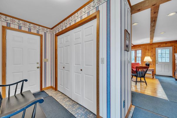 Dining room, Interior, Recessed Lighting, Wooden Beams, Wood Texture Flooring
