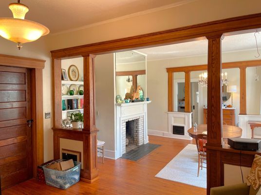 Fireplace, Interior, Wood Texture Flooring