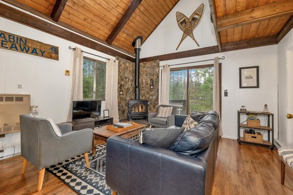 Fireplace, Interior, Living room, Stone Walls, Wooden Beams, Wooden Ceilings, Wood Texture Flooring