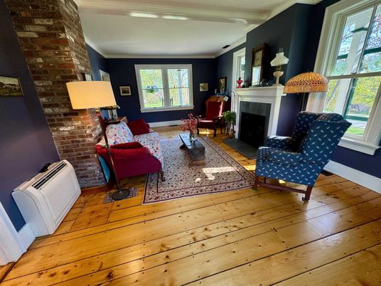 Fireplace, Interior, Living room, Stone Walls, Wood Texture Flooring