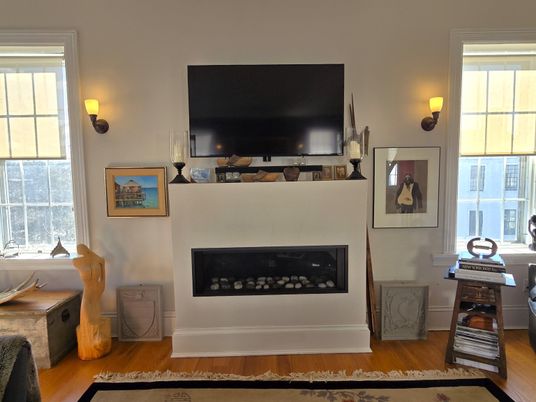 Fireplace, Interior, Wood Texture Flooring