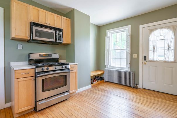 Interior, Kitchen, Stainless Steel Appliances, Wood Texture Flooring