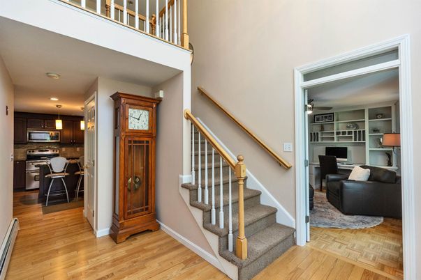 Interior, Kitchen, Pendant Lights, Stainless Steel Appliances, Wood Texture Flooring