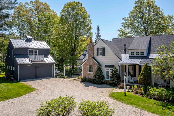 Attached, Backyard, Exterior, Facade, Brick Facade, Farmhouse