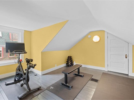 Fitness Equipment, Interior, Wood Texture Flooring