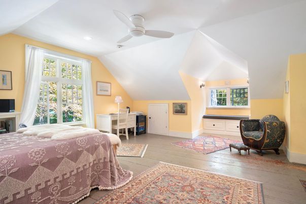 Bedroom, Home Office, Interior, Recessed Lighting, Wood Texture Flooring