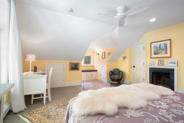 Bedroom, Fireplace, Home Office, Interior, Recessed Lighting