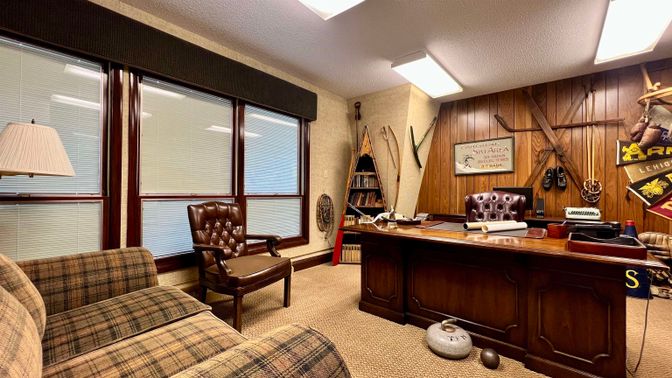 Home Office, Interior, Wooden Walls