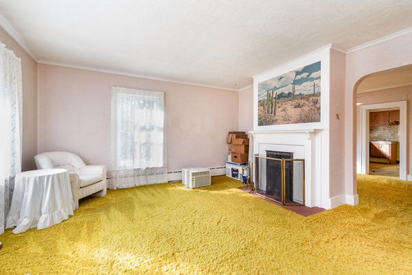 Empty room, Fireplace, Interior