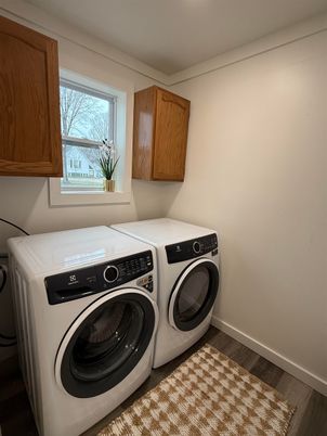 Interior, Washer, Wood Texture Flooring