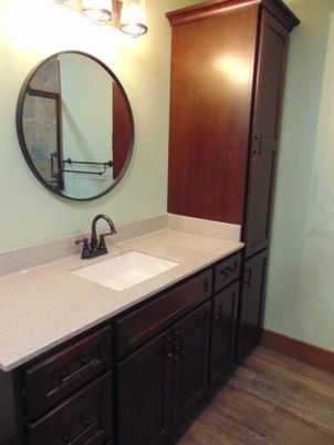 Bathroom, Dual Sink Vanities, Interior, Wood Texture Flooring