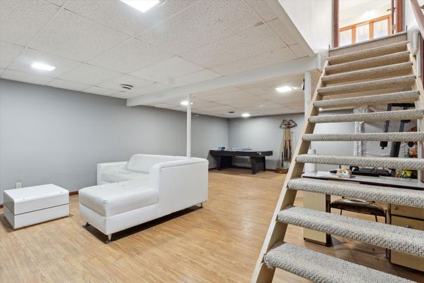 Game Room, Interior, Recessed Lighting, Wood Texture Flooring