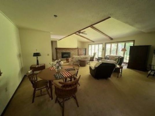 Dining room, Fireplace, Interior, Living room