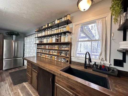 Interior, Kitchen, Stainless Steel Appliances, Wood Texture Flooring