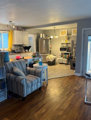 Interior, Kitchen, Living room, Wood Texture Flooring