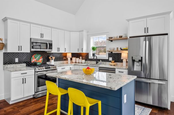 Interior, Kitchen, Stainless Steel Appliances, Wood Texture Flooring