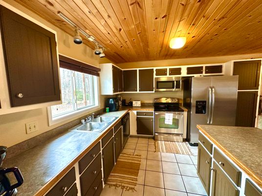 Interior, Kitchen, Stainless Steel Appliances, Wooden Ceilings
