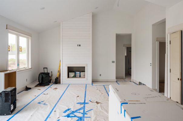 Empty room, Fireplace, Interior