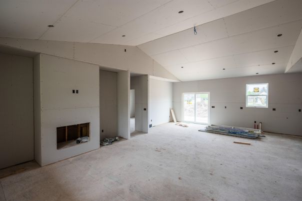 Empty room, Fireplace, Interior