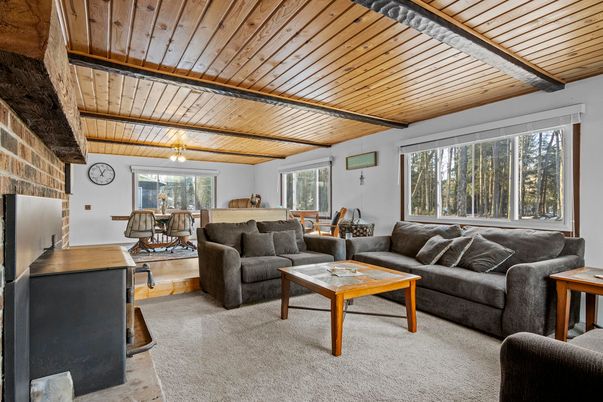 Dining room, Fireplace, Interior, Living room, Stone Walls, Wooden Beams, Wooden Ceilings