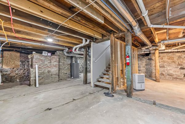 Interior, Stone Walls, Wooden Beams