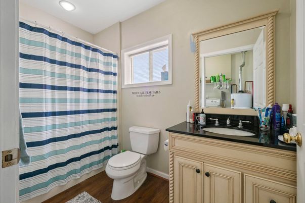 Bathroom, Interior, Recessed Lighting, Wood Texture Flooring
