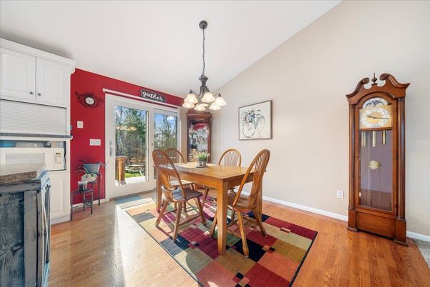 Chandelier, Dining room, Interior, Pendant Lights, Wood Texture Flooring