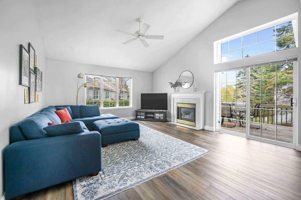 Fireplace, Interior, Living room, Wood Texture Flooring