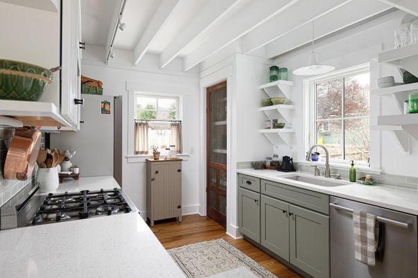 Interior, Kitchen, Pendant Lights, Stainless Steel Appliances, Wood Texture Flooring