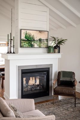 Fireplace, Interior, Wood Texture Flooring