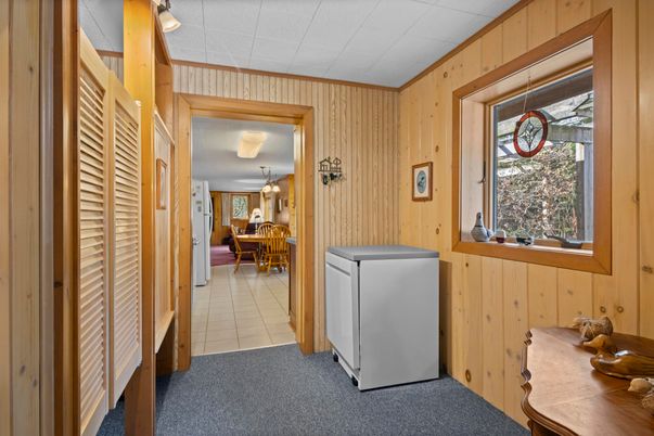 Dining room, Interior, Washer, Wooden Walls