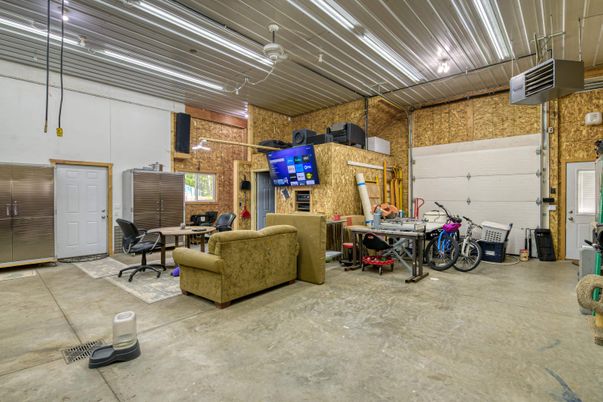 Garage, Interior, Living room, Stone Walls
