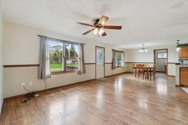Chandelier, Dining room, Interior, Kitchen, Pendant Lights, Wood Texture Flooring
