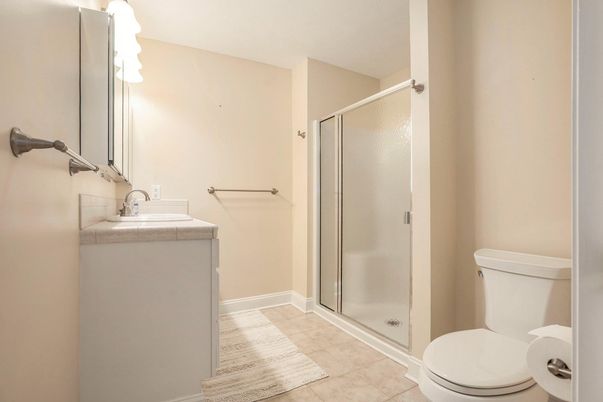 Bathroom, Glass Shower, Interior, Tile Countertops