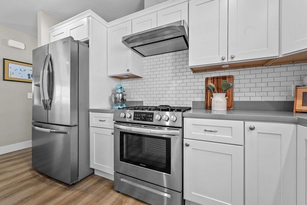 Interior, Kitchen, Stainless Steel Appliances, Wood Texture Flooring