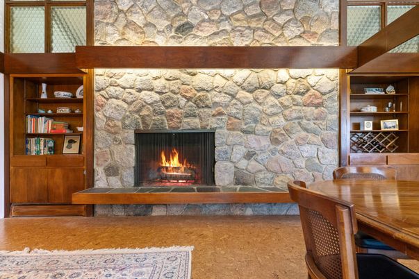 Fireplace, Interior, Stone Walls