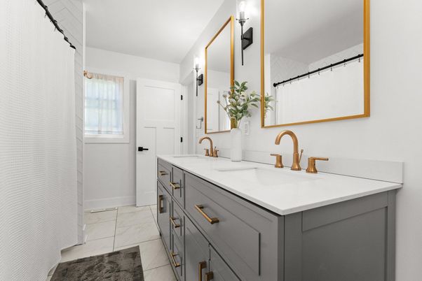 Bathroom, Dual Sink Vanities, Interior, Marble