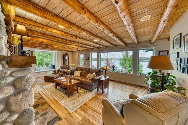 Interior, Living room, Recessed Lighting, Wooden Beams, Wooden Ceilings, Wood Texture Flooring