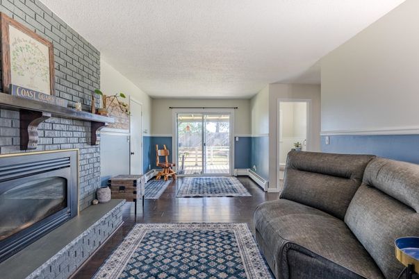 Fireplace, Interior, Living room, Stone Walls, Wood Texture Flooring