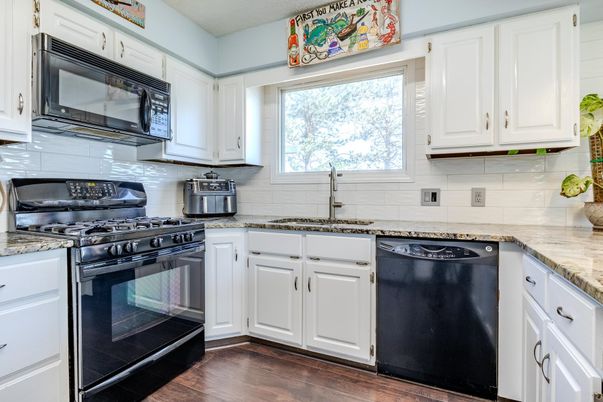 Interior, Kitchen, Stainless Steel Appliances, Wood Texture Flooring