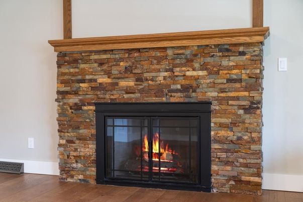Fireplace, Interior, Wood Texture Flooring