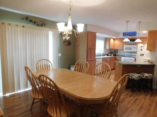 Chandelier, Dining room, Interior, Kitchen, Pendant Lights, Wood Texture Flooring