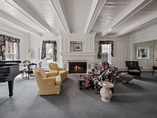 Dining room, Fireplace, Interior, Living room, Pendant Lights, Piano