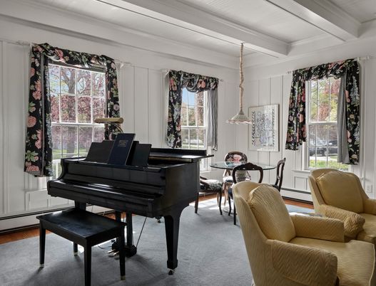 Interior, Pendant Lights, Piano, Wood Texture Flooring